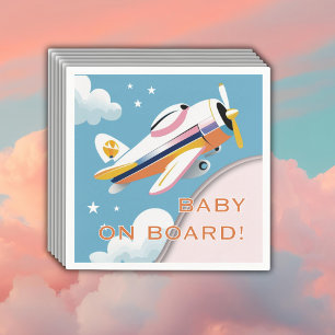 Baby an Bord Modernes Aviation Airplane Babydusche Serviette