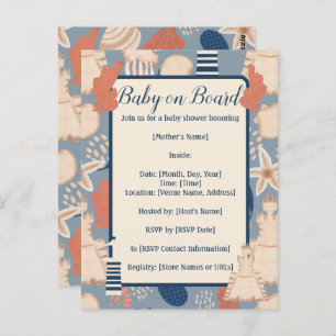 Baby an Bord Nautical Baby Boy Dusche Postkarte