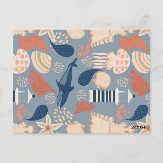 Baby an Bord Nautical Baby Boy Dusche Postkarte (Rückseite)