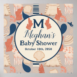 Baby an Bord Nautical Baby Dusche Poster
