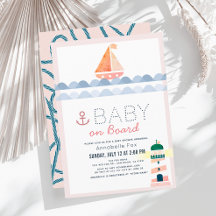 Baby an Bord Nautical Pink Girl Baby Dusche