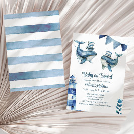 "Baby an Bord" Navy Nautical Baby Shower Einladung