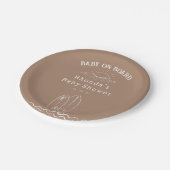 Baby an Bord Neutral Baby Dusche Willkommen Pappteller (Schrägansicht)