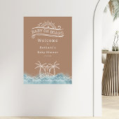 Baby an Bord Neutral Surf Baby Dusche Willkommen Poster
