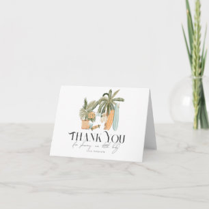 Baby an Bord Palm Tree Surfboard Baby Dusche Dankeskarte