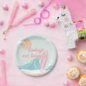 Baby an Bord Pink Beach Baby Dusche Pappteller (Party)