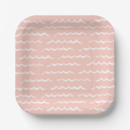 Baby an Bord Pink Surf Baby Dusche Pappteller