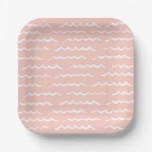 Baby an Bord Pink Surf Baby Dusche Pappteller