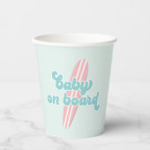 Baby an Bord Pink Surf Beach Baby Dusche Pappbecher (Vorderseite)