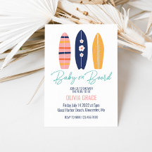 Baby an Bord Pink Surfboard Babydusche