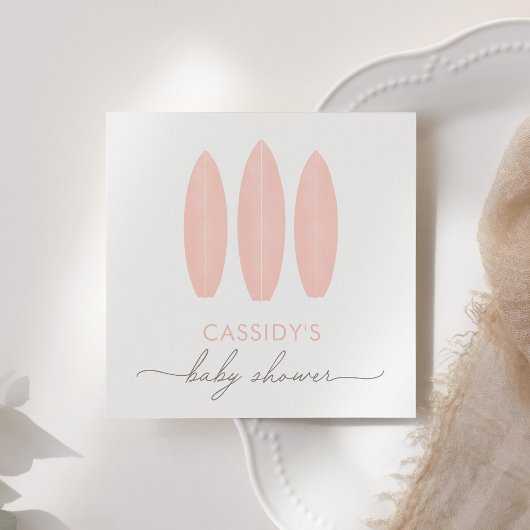 Baby an Bord Pink Surfboard Babydusche Serviette