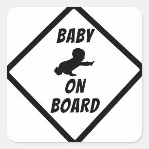 BABY AN BORD QUADRATISCHER AUFKLEBER