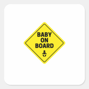 Baby an Bord Quadratischer Aufkleber