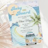 Baby an Bord Retro Surfing Beach Baby Dusche Einladung