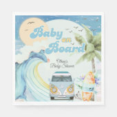 Baby an Bord Retro Surfing Beach Baby Dusche Serviette (Vorderseite)