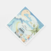 Baby an Bord Retro Surfing Beach Baby Dusche Serviette (Ecke)