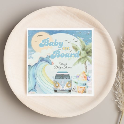 Baby an Bord Retro Surfing Beach Baby Dusche Serviette