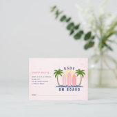 Baby an Bord rosa Mädchen Dusche Windel Gewinnspie Begleitkarte (Stehend Vorderseite)