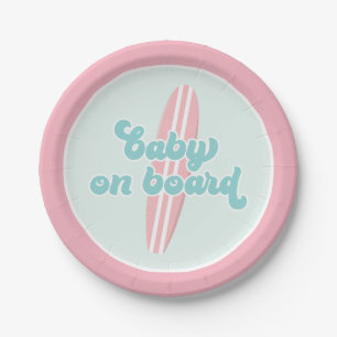 Baby an Bord Rosa Strand Baby-Party-Teller aus Pap Pappteller