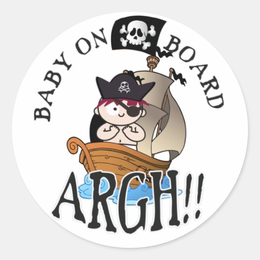 Baby an Bord Runder Aufkleber (Vorderseite)
