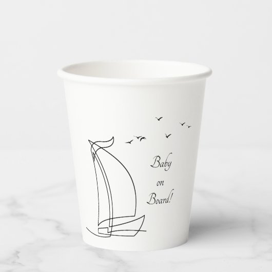 Baby an Bord Sailboat Beach Baby Duschpapier Cup Pappbecher (Vorderseite)