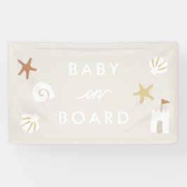 "Baby an Bord" Sandy Beach Pool Babydusche Banner