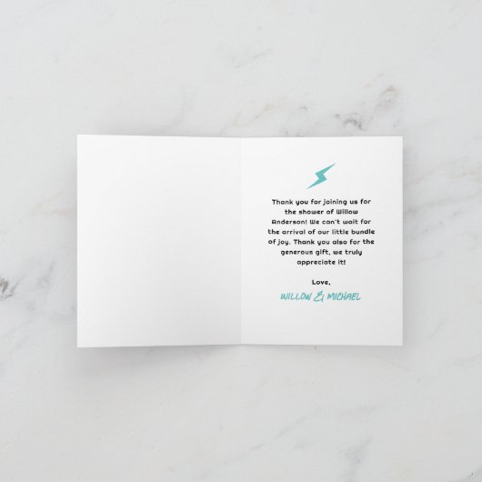 Baby an Bord Skateboard Babydusche Danke (Innenseite)