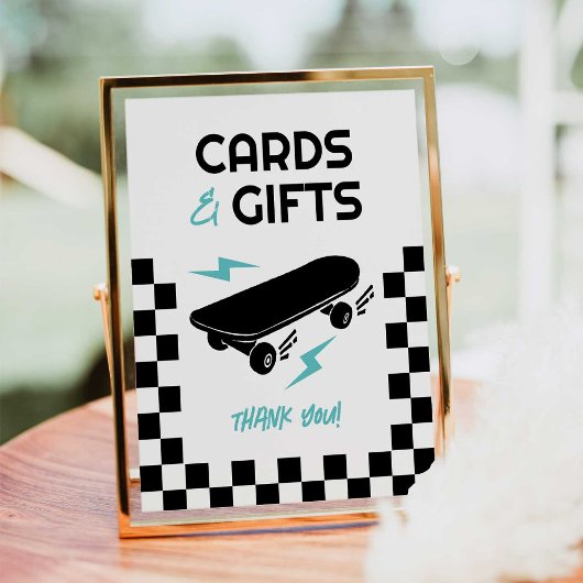 Baby an Bord Skateboard Kinderduschkarten & Gesche Poster