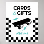 Baby an Bord Skateboard Kinderduschkarten & Gesche Poster (Vorne)