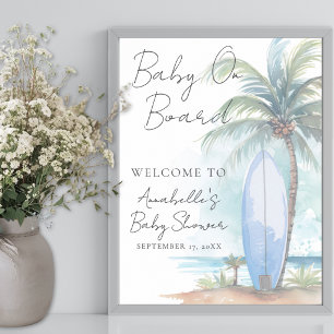 Baby an Bord Strand-Baby-Party Begrüßungsschild Poster