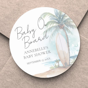 Baby an Bord Strand-Baby-Party Runder Aufkleber