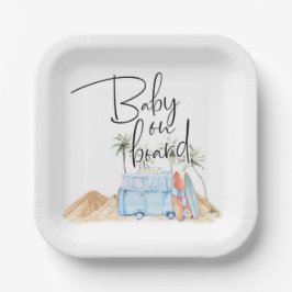 Baby an Bord, Summer Baby Dusche, Babydusche, E Pappteller
