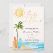 Baby an Bord Summer Beach Baby Dusche Einladung (Vorderseite)