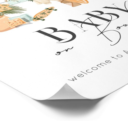 Baby an Bord Surf Baby Dusche Begrüßungszeichen Poster (Ecke)