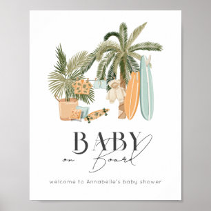 Baby an Bord Surf Baby Dusche Begrüßungszeichen Poster