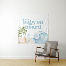 Baby an Bord Surf Baby Dusche Hintergrund Wandteppich