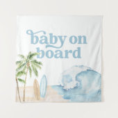 Baby an Bord Surf Baby Dusche Hintergrund Wandteppich (Vorderseite)