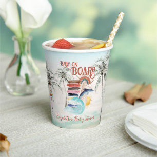 Baby an Bord   Surf Baby Dusche Pappbecher
