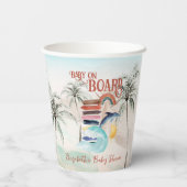 Baby an Bord | Surf Baby Dusche Pappbecher (Rückseite)