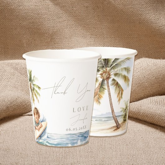 Baby an Bord, Surf Baby Dusche Pappbecher