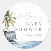Baby an Bord, Surf Baby Dusche Runder Aufkleber (Vorderseite)
