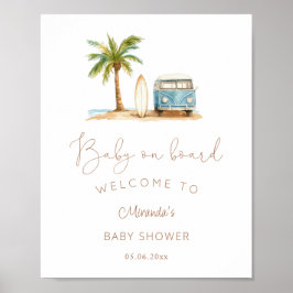Baby an Bord Surf Baby Dusche Willkommen Poster