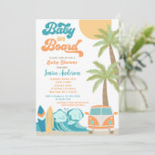 Baby an Bord Surf Baby Shower Einladungen (Stehend Vorderseite)