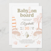 Baby an Bord Surf Baby Shower Einladungskarte Einladung (Vorne/Hinten)