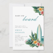 Baby an Bord Surf Beach Baby Dusche Einladung (Vorderseite)