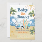 Baby an Bord Surf Beach Baby Dusche Einladung (Vorderseite)