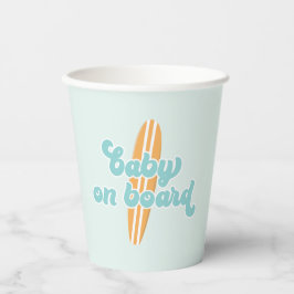Baby an Bord Surf Beach Baby Dusche Pappbecher