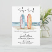 Baby an Bord Surf Beach Tropical Einladung (Stehend Vorderseite)
