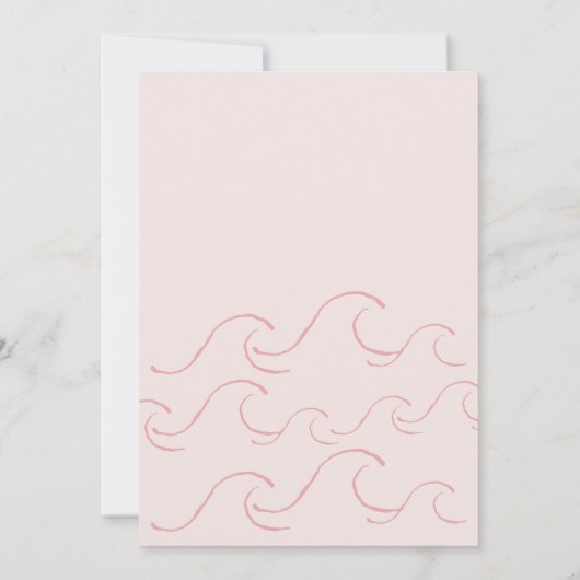 Baby an Bord Surf Hand gezogenes Baby Girl Dusche Einladung (Rückseite)