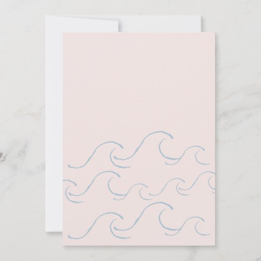 Baby an Bord Surf Handgezogenes Baby Boy Dusche Einladung (Rückseite)